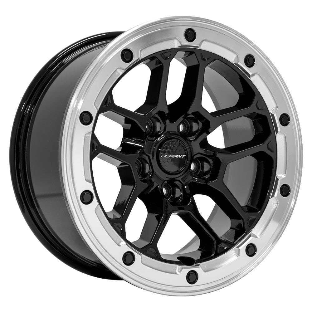 DF01 Wheels DEFIANT 17x8 5x5 +12et in Gloss Black w/Milled Ring