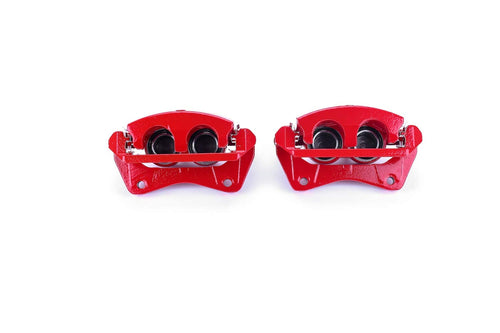 Power Stop S3826 Front Pair of High-Temp Red Powder Coated Calipers For Honda Pilot 2009-2015 [Model Specific]