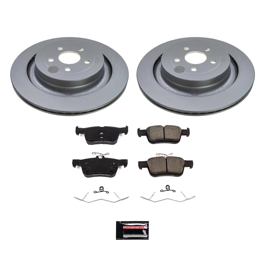 Power Stop CRK8544 Rear Brake Rotor and Pad Kit Geomet Coated For Ford Edge 2019-2021, Lincoln Nautilus 2019-2021 [Model Specific]