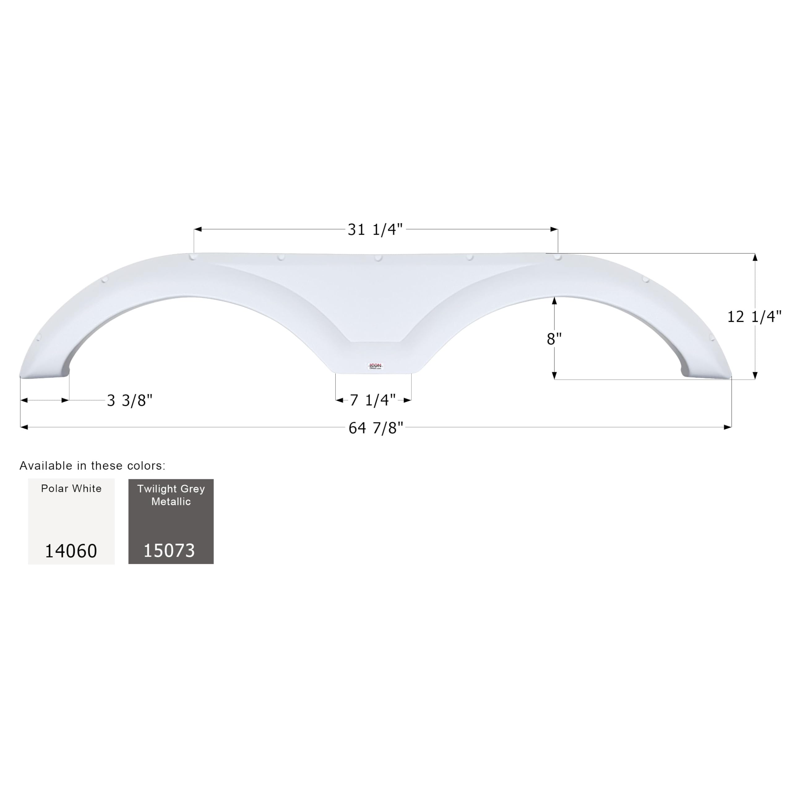 Tandem Axle Fender Skirt Icon 15073 FS4060 for Gulf Stream - Twilight Gray Metallic