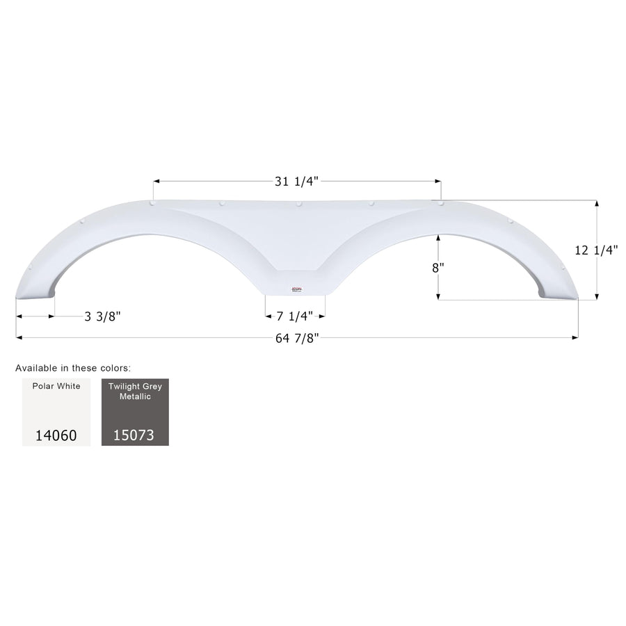 Tandem Axle Fender Skirt Icon 15073 FS4060 for Gulf Stream - Twilight Gray Metallic