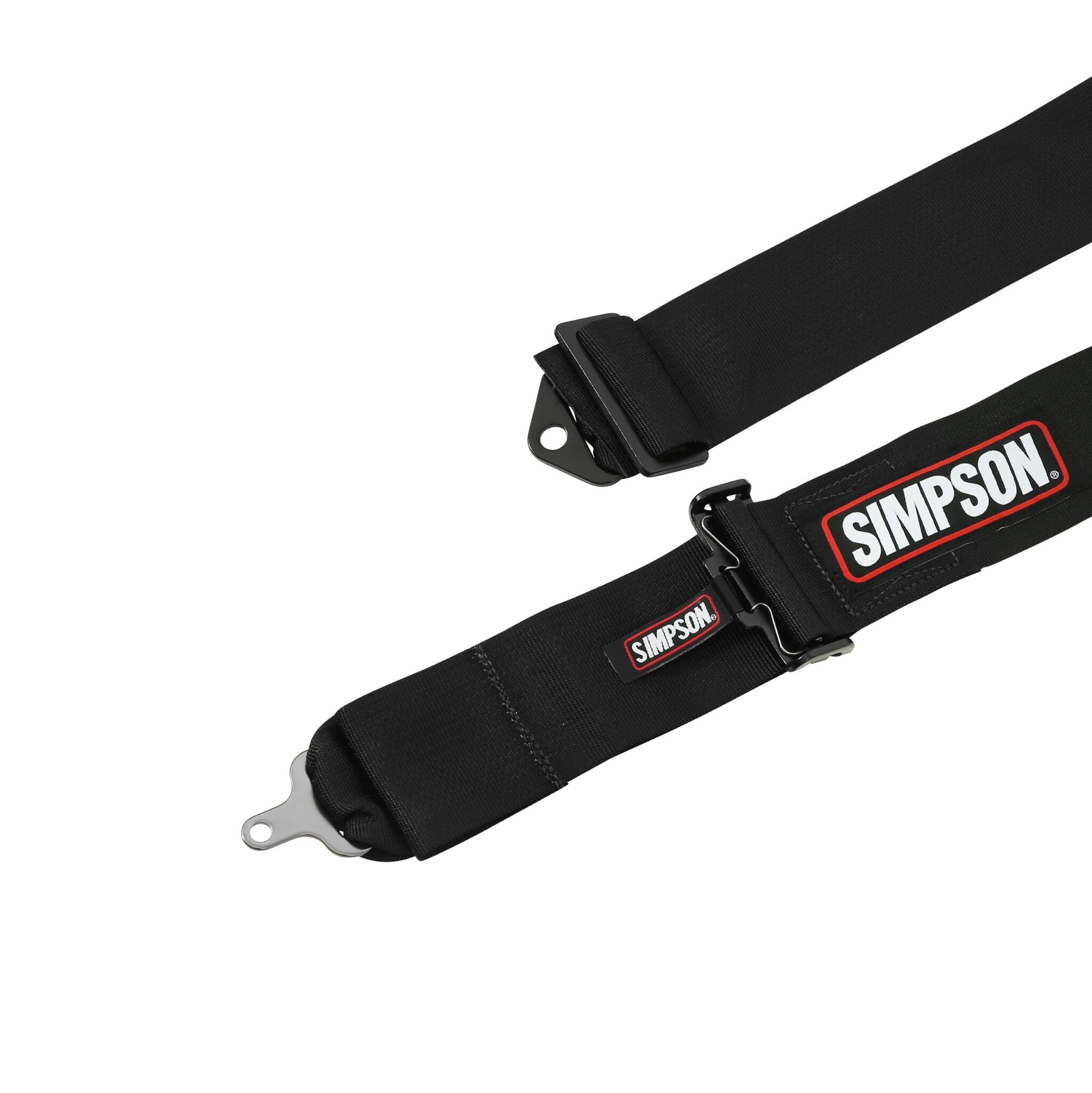 Simpson Racing L&L Harness 29110BKR1X - Camlock (Rotary) - SFI 16.1-55" Long - 5-Point - Pull Down - Bolt-In - Black