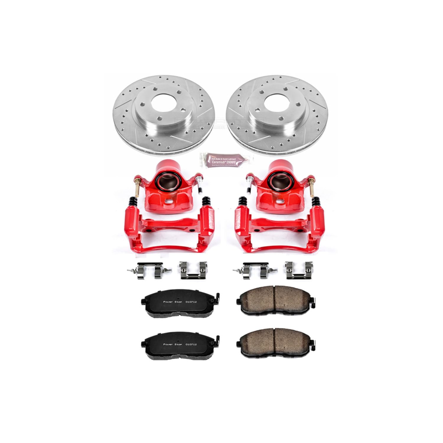 Power Stop 1-Click Performance Brake Kit with Caliper For Nissan Maxima KC3137 2000-2001 [Model Specific]