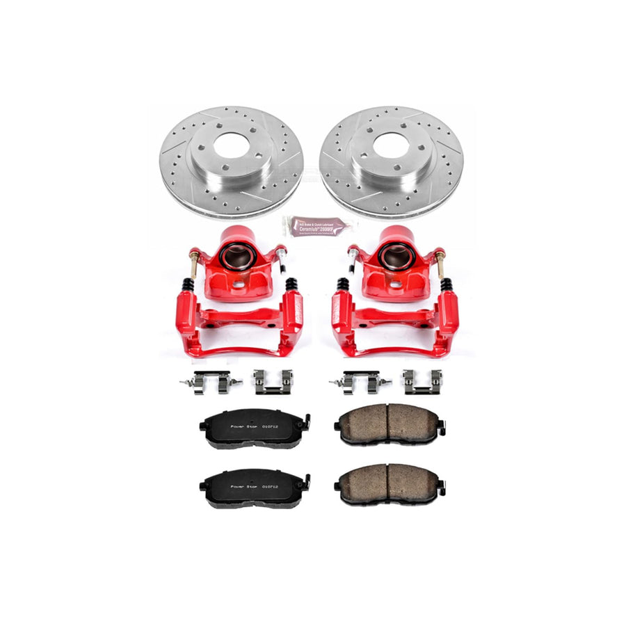 Power Stop 1-Click Performance Brake Kit with Caliper For Nissan Maxima KC3137 2000-2001 [Model Specific]