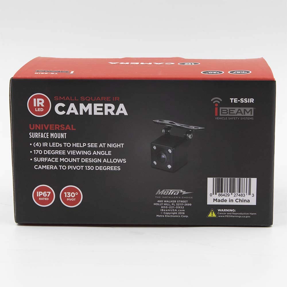 iBeam Universal TE-SSIR Small Square Backup Camera with Nightvision