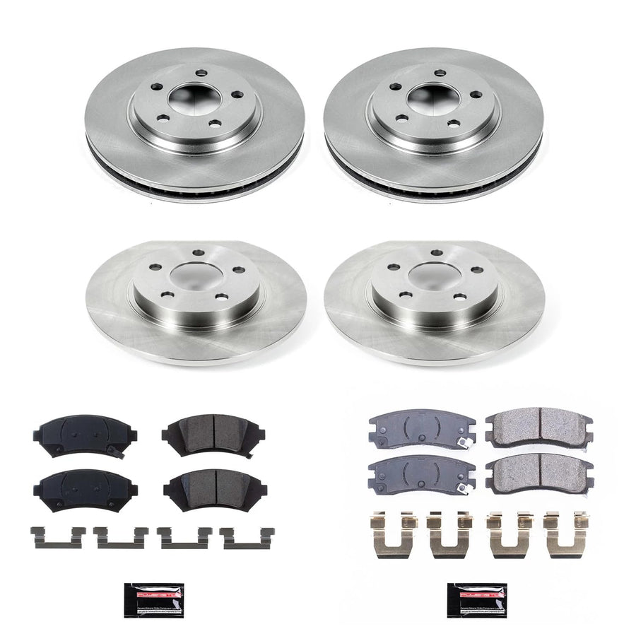 Power Stop KOE8438 Replacement Brake Kit-OE Front and Rear Brake Rotors & Ceramic Pads For Cadillac DeVille 2005 [Vehicle Specific]