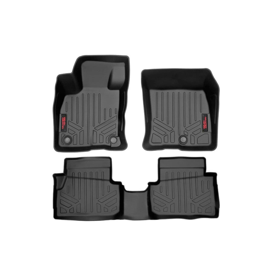 Floor Mats Rough Country for Ford Maverick (2022-2025) - Non-Slip Waterproof Flexible Floor Mat, Front & Rear Set