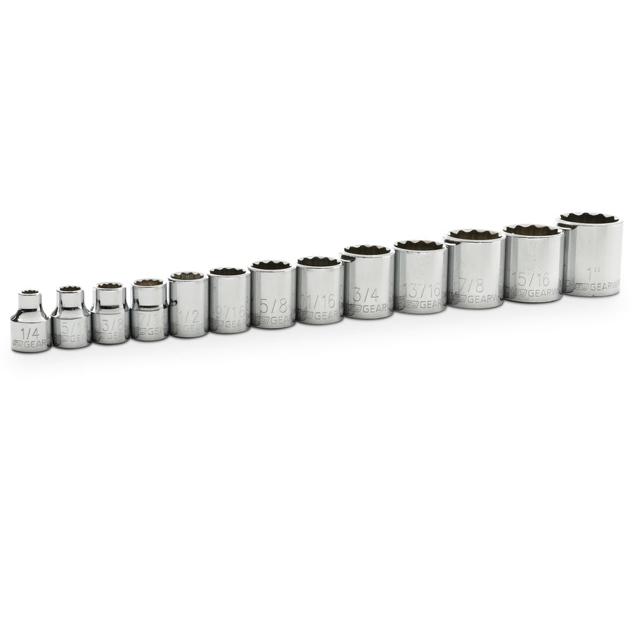 13 Pc. GEARWRENCH 3/8" Drive 12 Pt. Standard Socket Set, SAE - 80561