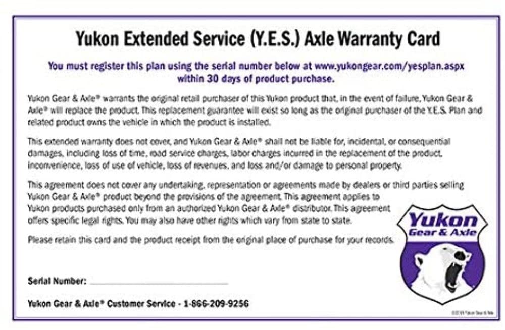 Extended Service plan Yukon for axle shaft