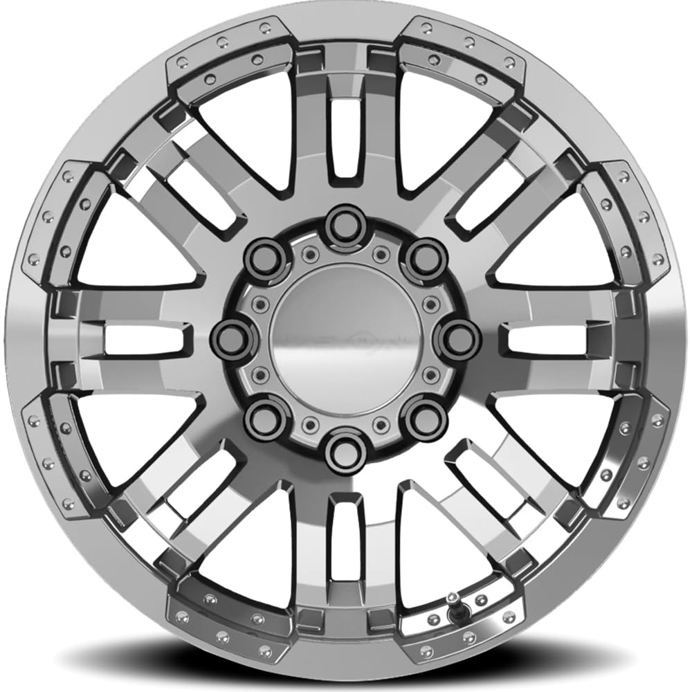 20 Vision Warrior Chrome Wheel / Rim 8x6.5 with a 18mm Offset and a 126 Hub Bore. Partnumber 375-2981C18
