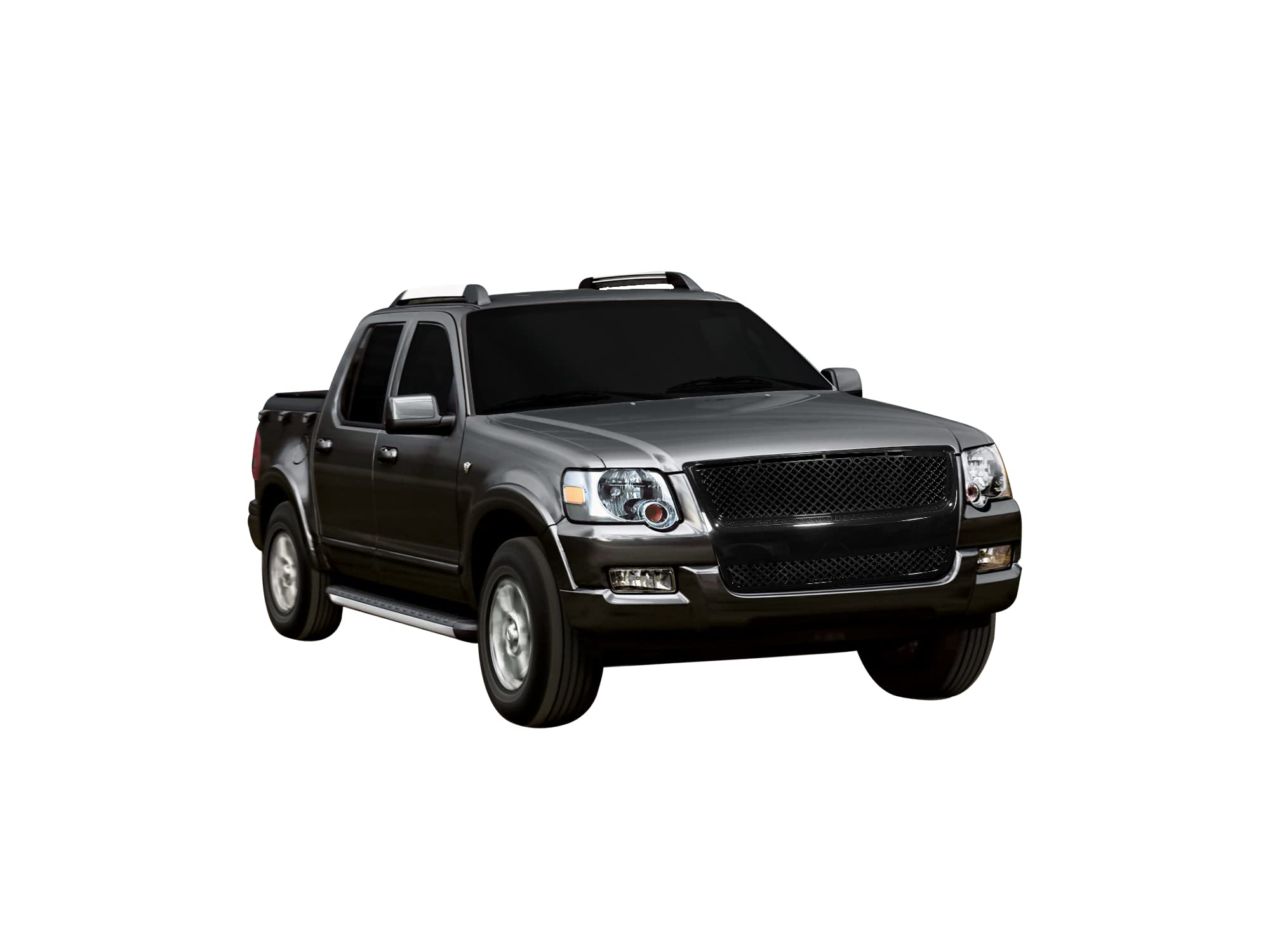 7148147 Armordillo USA Mesh Front Hood Grille - Gloss Black Fits 2007-2010 Ford Explorer Sport Trac