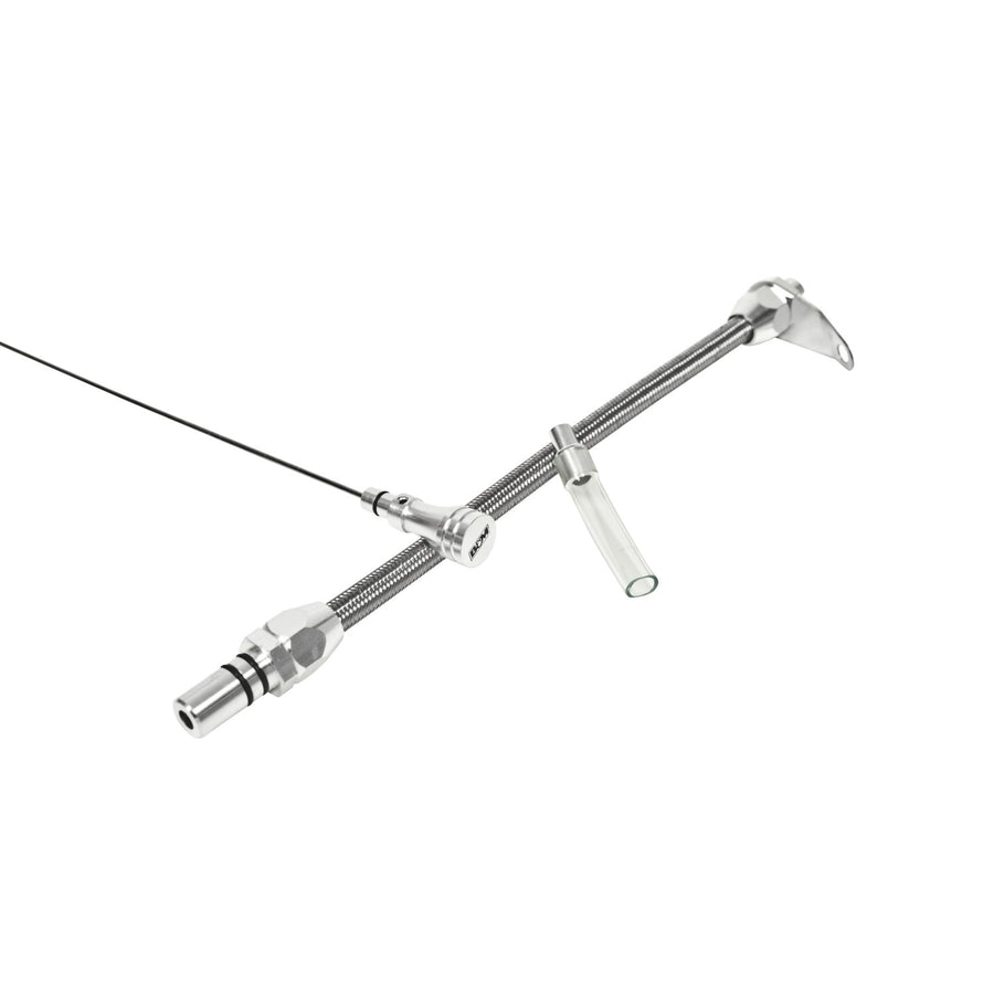 B&M 22166 Aluminum Braided Bell Housing Mount Transmission Dipstick for GM Turbo 400 Transmission