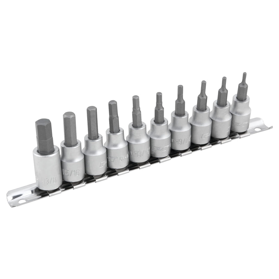 Performance Tool 10-Piece SAE Hex Bit Socket Set Performance Tool W1387