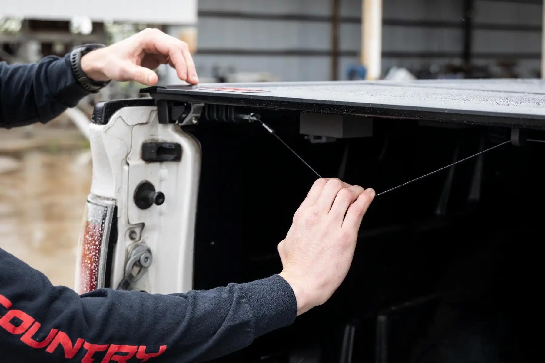 Hard Tri-Fold Tonneau Cover Rough Country for Ford F-150 (2004-2014) - Low-Profile Aluminum Truck Bed Cover, Fits 5'7 Bed (66.7")