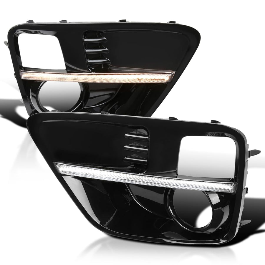 Fog Light Covers Spec-D Tuning Bezel w/Switchback Sequential LED DRL Compatible with Subaru WRX STI 2015-2017