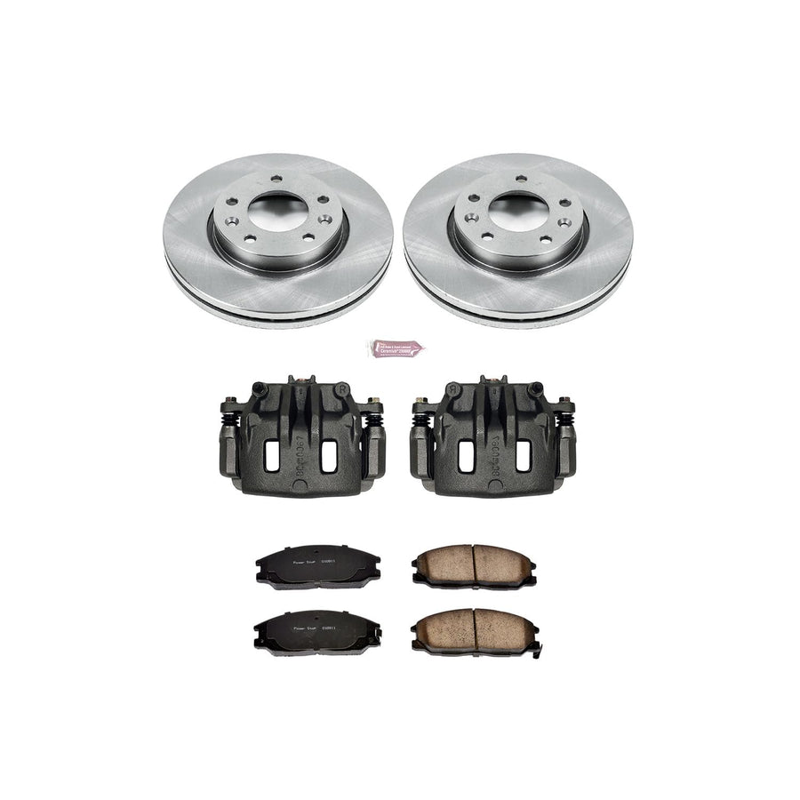 Power Stop KCOE5252 Replacement Autospeciality Front Caliper Kit- OE Rotors | Ceramic Brake Pads | Calipers For Kia Sedona 2002-2004 [Vehicle Specific]