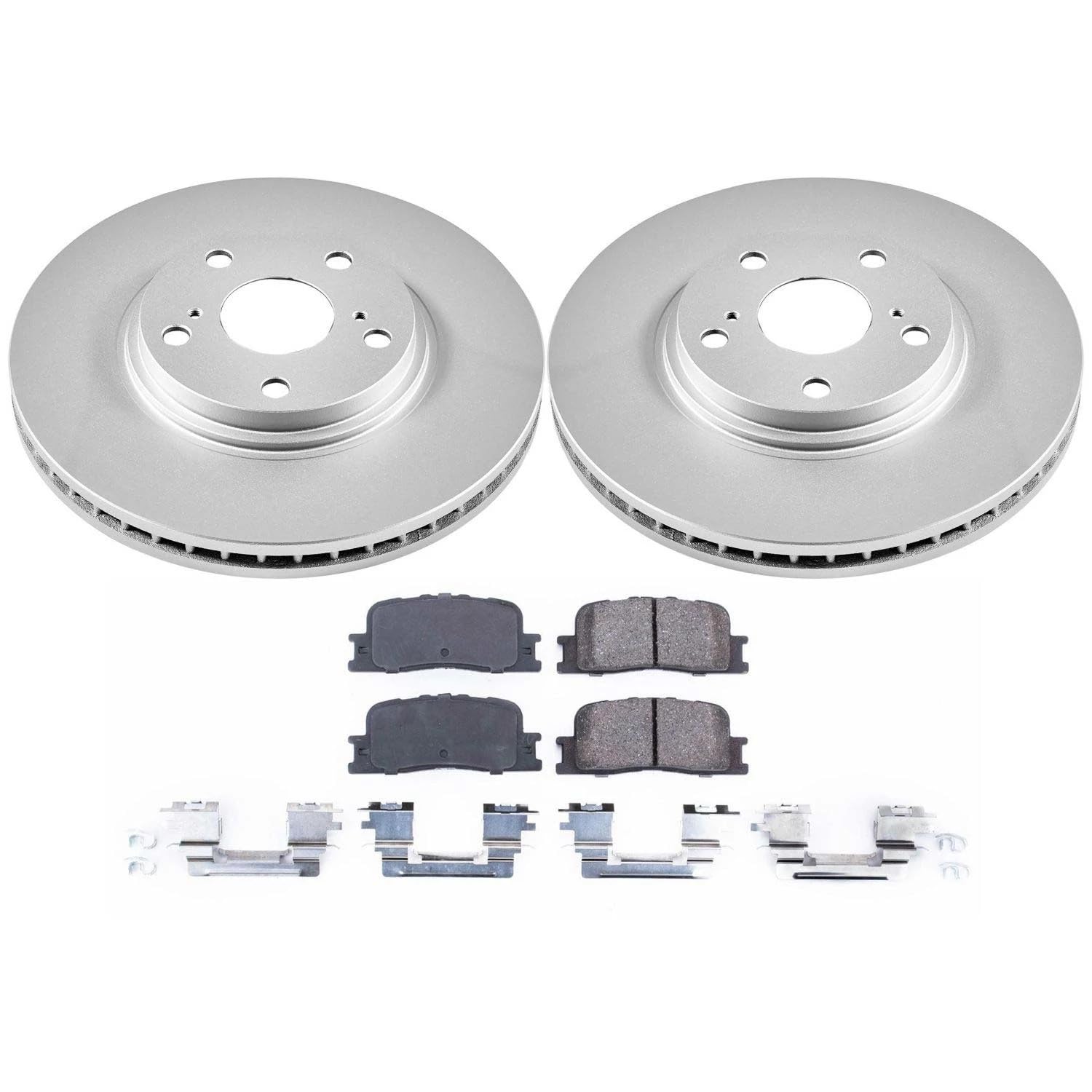 Power Stop CRK1141 Brake Rotor & Coated Ceramic Brake Pads- front For Lexus ES300 2002-2003, Lexus ES330 2004-2006 [Model Specific]