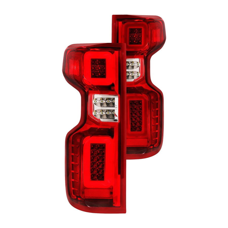 19-21 Chevy Silverado ANZO Full LED Tailights Chrome Housing Red/Clear Lens G2 (w/C Light Bars) (311416)