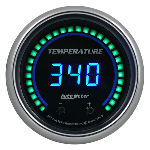 Fluid Temperature AutoMeter 6754-CB Gauge, 2 1/16", Two Channel, Selectable, Cobalt Elite Digital