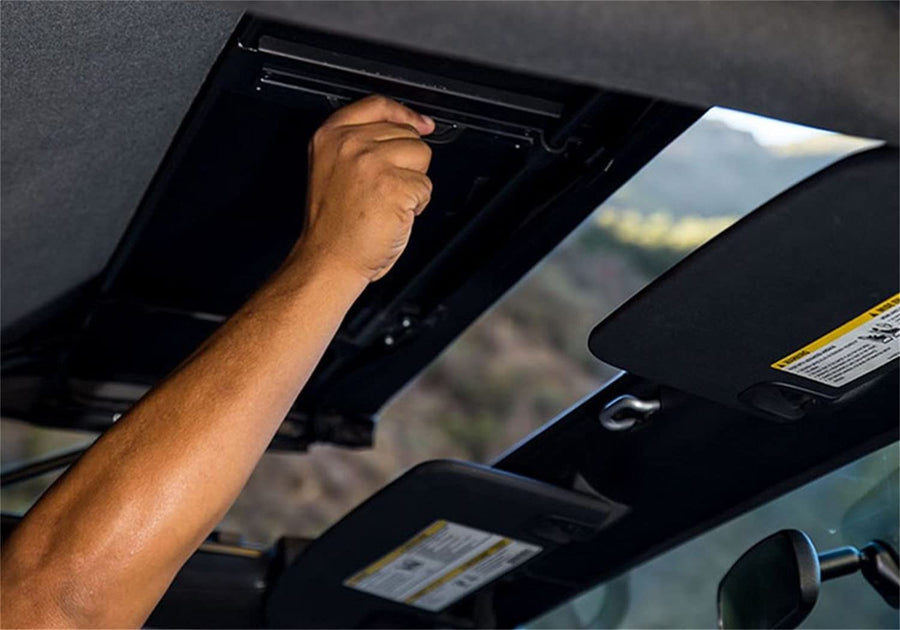 TrailView RAMPAGE PRODUCTS Soft Top for Jeep Wrangler JK | Tonneau Style Rear Cover, Sail Cloth, Black Diamond | 990235 | Fits 2007-2018 Jeep Wrangler JK 2-Door