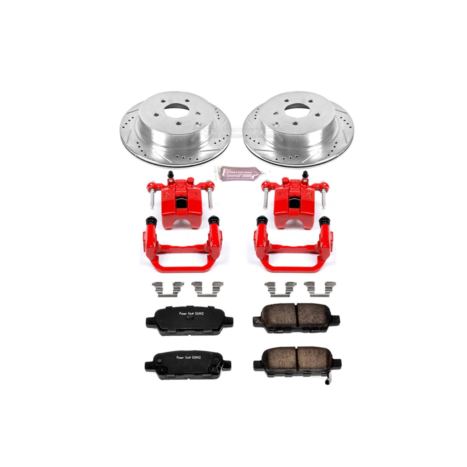 1-Click Performance Brake Kit Power Stop (KC2427) with Calipers For Nissan Murano 2003-2007, Nissan Quest 2004-2009 [Model Specific]