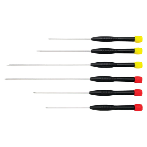 Extra Long Shaft Performance Tool 1423 Screwdriver Set with Swiveling Handle, 6-Piece