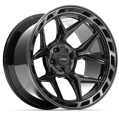 4Play Wheels 22X12 4P55-22120-5D55-44BBT: Gen3 5X5" & 5X5.5" -44Et In Gloss Black W/Brushed Face & Tinted Clear