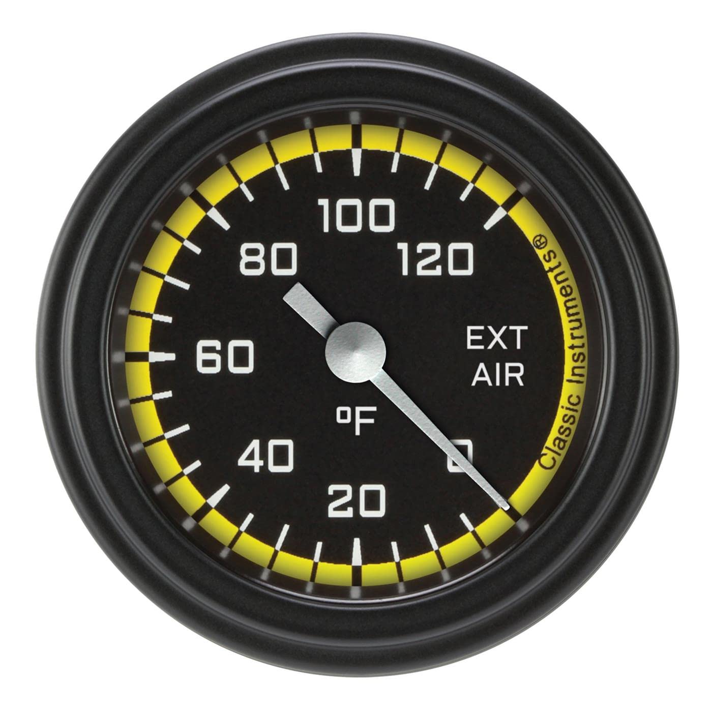 AX199YBLF Classic Instruments AutoCross Yellow 2-1/8" External Air Temperature Gauge