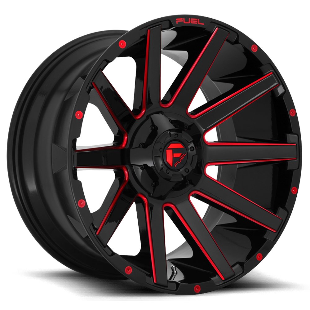 D643 FUEL OFF-ROAD CONTRA 20X10, 6X135/5.5, 4.75, -19mm GLOSS BLACK RED TINTED CLEAR - D64320009846
