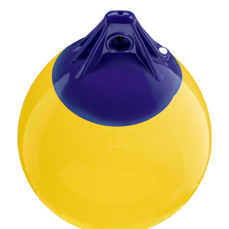 Polyform A-1 Standard Blue Ropehold Buoy - Yellow