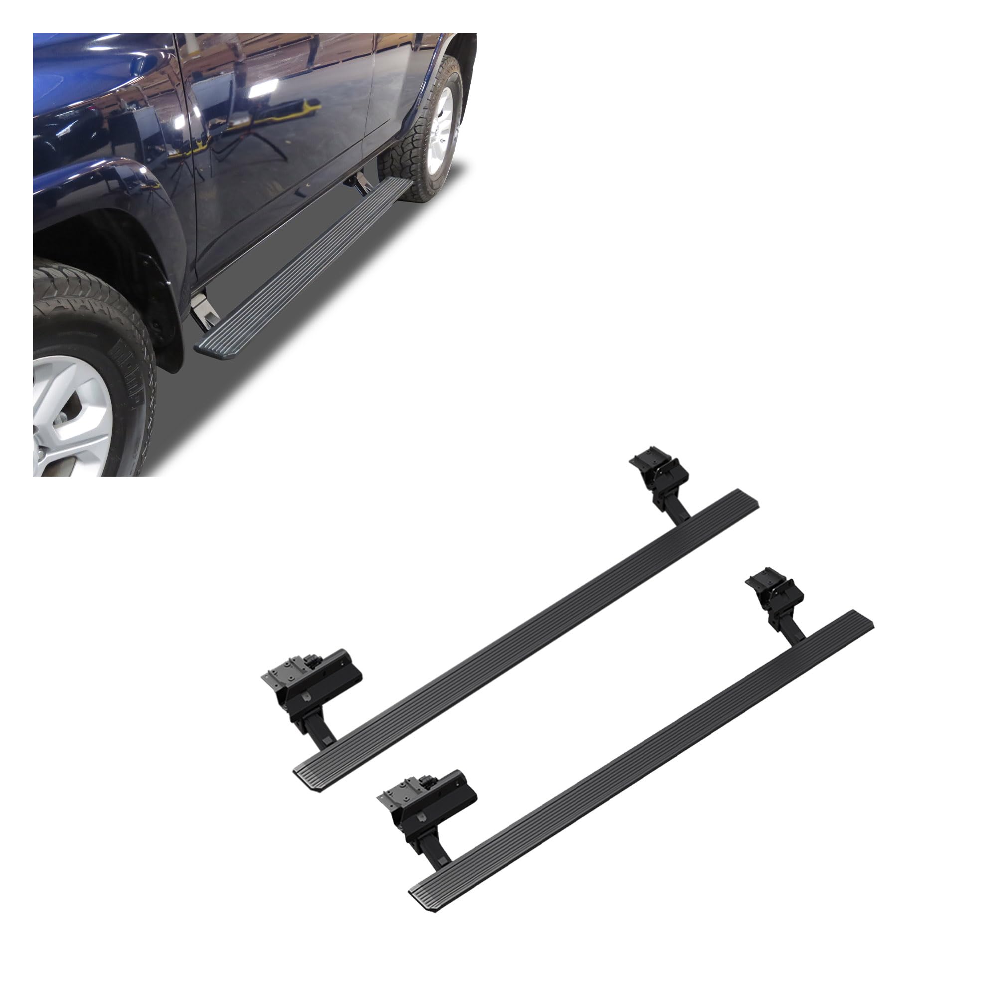 Black Horse Elite Power Board Retractable Black Compatible with 2012-2018 Jeep Wrangler 4Dr -PWBR5065