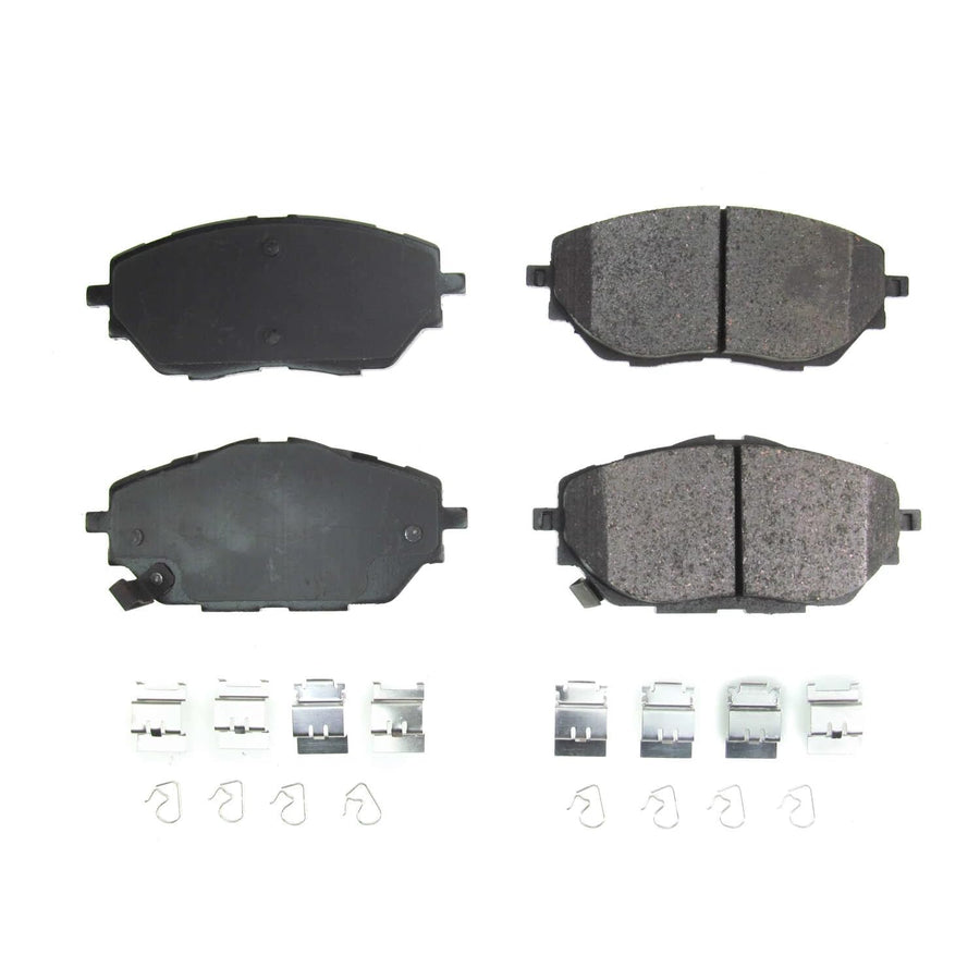 Front Brake Kit Power Stop For Toyota C-HR 2018-22 - Ceramic Brake Pads With Installation Hardware, 17-2065