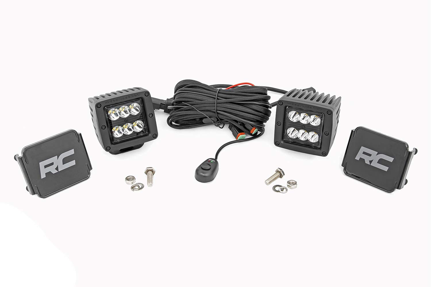 Black Series Rough Country Triple LED Fog Light Kit for 17-21 Raptor - 70700