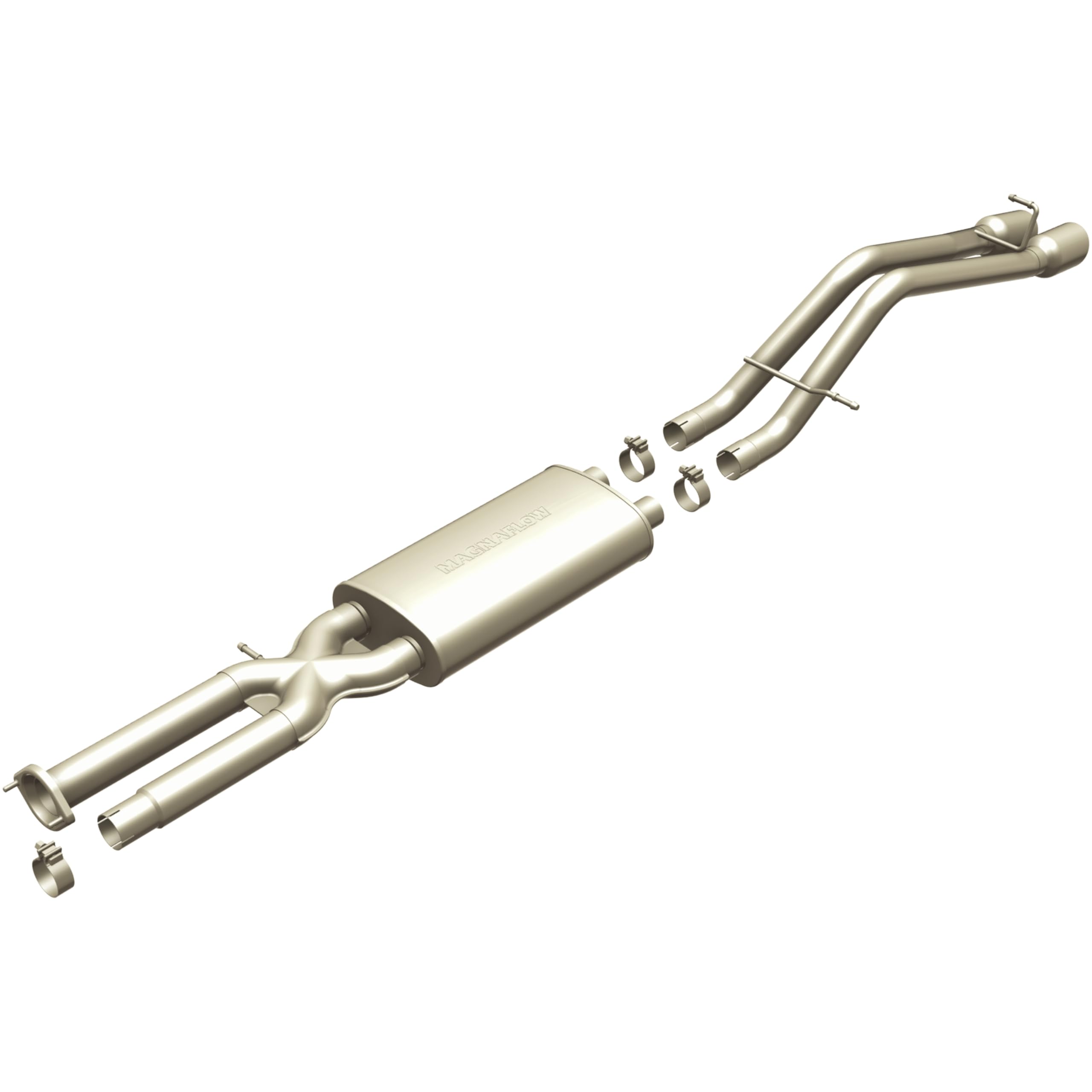 Performance Exhaust System MagnaFlow 15770: Cat-Back, Street Series, Compatible with 2003-2006 Hummer H2, Dual Straight Passenger Side Rear Exit Style
