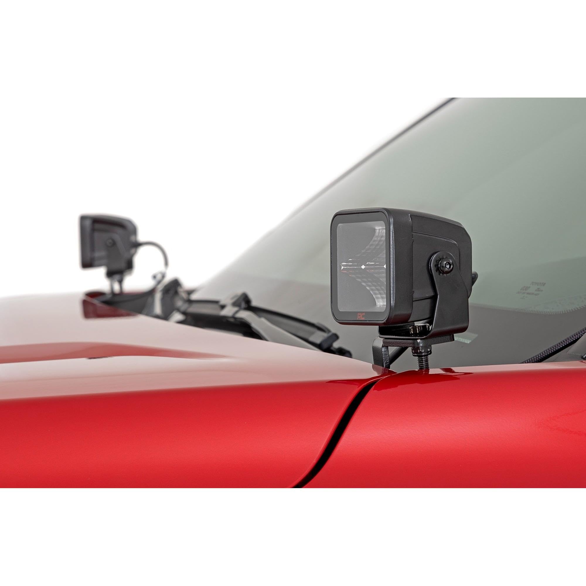 Ditch Light Kit Rough Country for Toyota Tacoma (2024-2025) - Hood Mount, 80W Dual 2" Spectrum Series, 9,600 Lumens, Wide Flood Beam