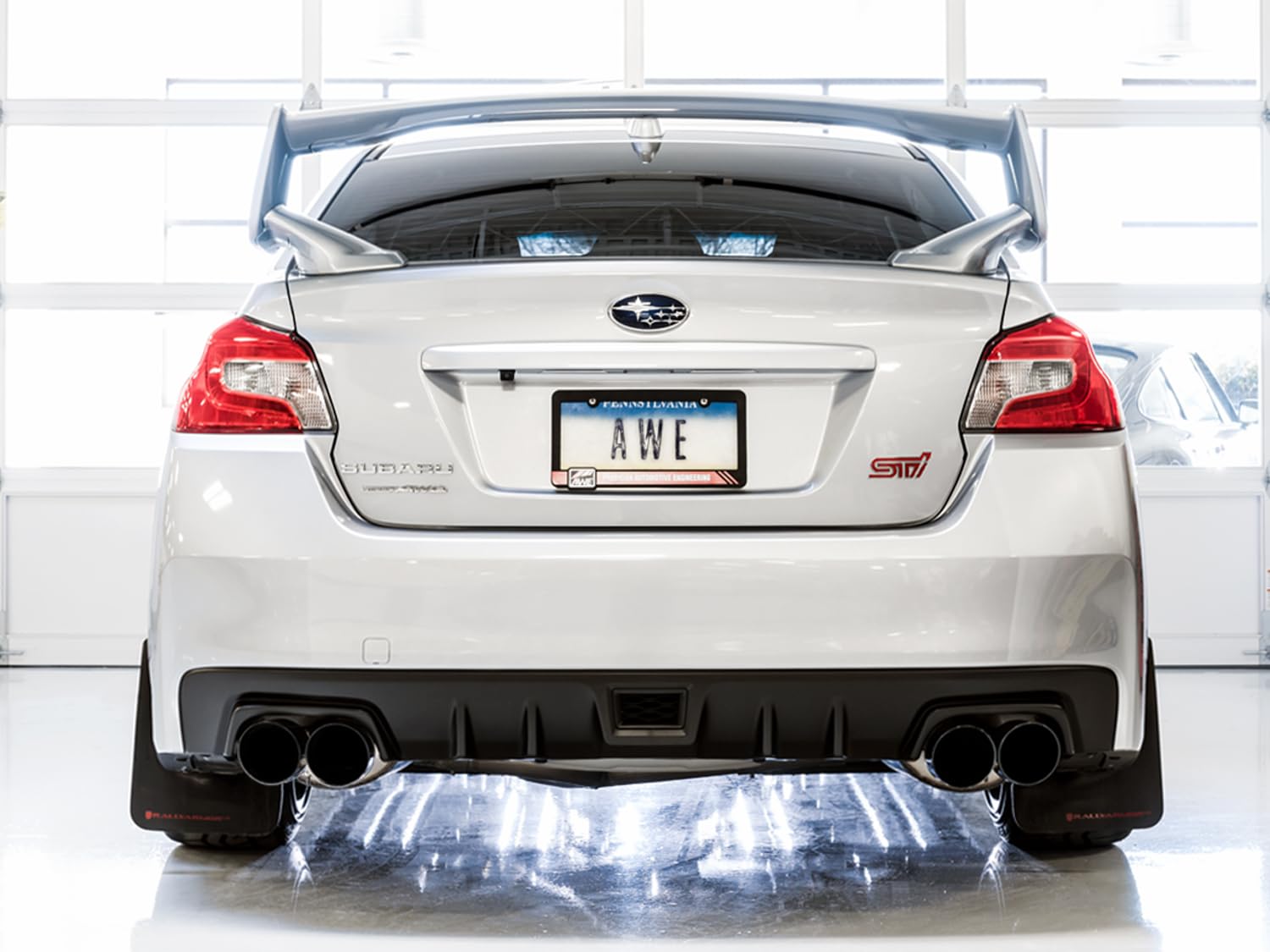 Subaru STI / WRX Sedan AWE Tuning Touring Exhaust - Diamond Black Tip (102mm)