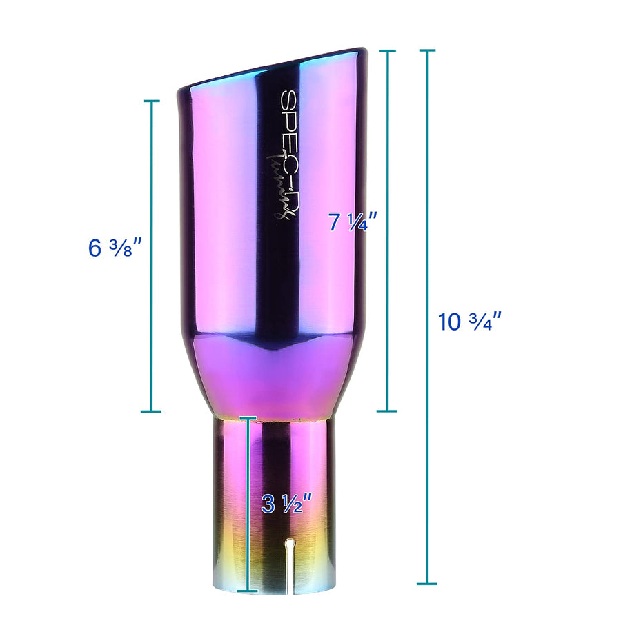2.5" Inlet Spec-D Tuning 3.875" Purple Slant Titanium Burnt S/S Steel Exhaust Muffler Tip