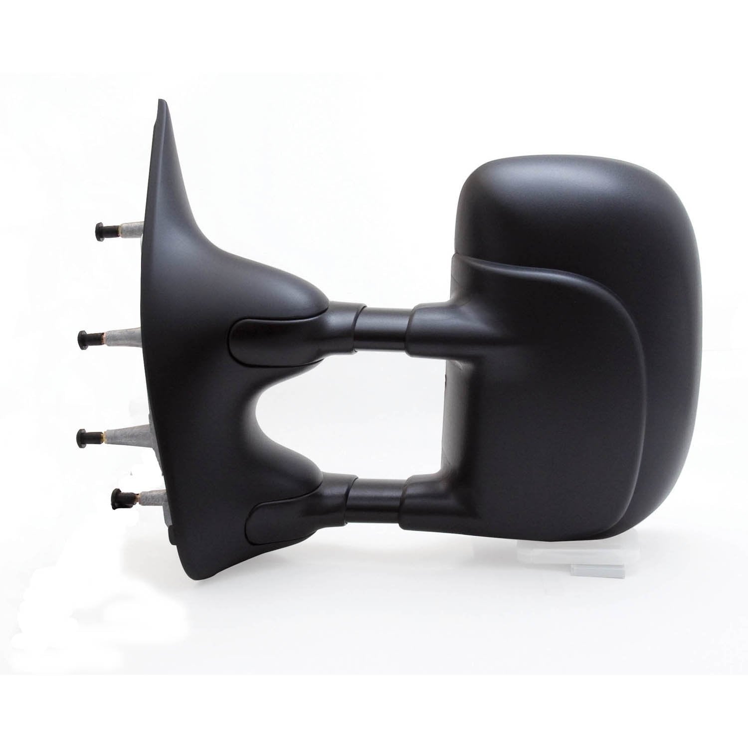 K Source Extendable Driver Side Towing Mirror for 2002-2014 E Series, Textured Black, Manual, Adjustable, Dual Lens, Flat Mirror, Foldaway