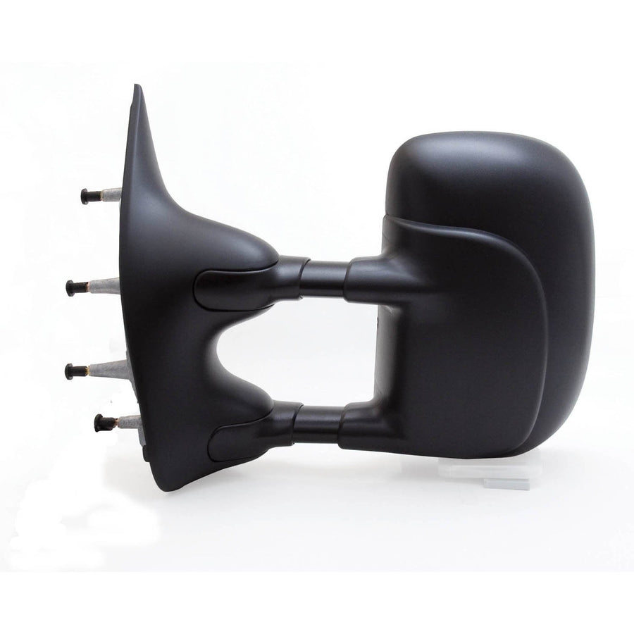 K Source Extendable Driver Side Towing Mirror for 2002-2014 E Series, Textured Black, Manual, Adjustable, Dual Lens, Flat Mirror, Foldaway