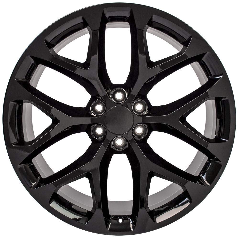 24x10 Snowflake Wheels CV98 - Gloss Black 24 Inch Rims - 6x139.7 Wheels, Optional TPMS & 295/35/24 Tires and Rims Packages - Fits GM Trucks & SUVs (Single Rim)