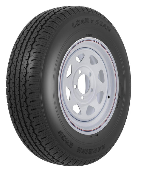 34811 AMERICANA ST235/80R16 E/6H SPK WH STR KR35, 16" Diameter x 6 " Width; 6 x 139.7 Millimeter/ 6 x 5.50 Inch Bolt Pattern; 8 Spoke; 2 Piece Welded Steel Construction; White Stripes; ST235 x 80R16