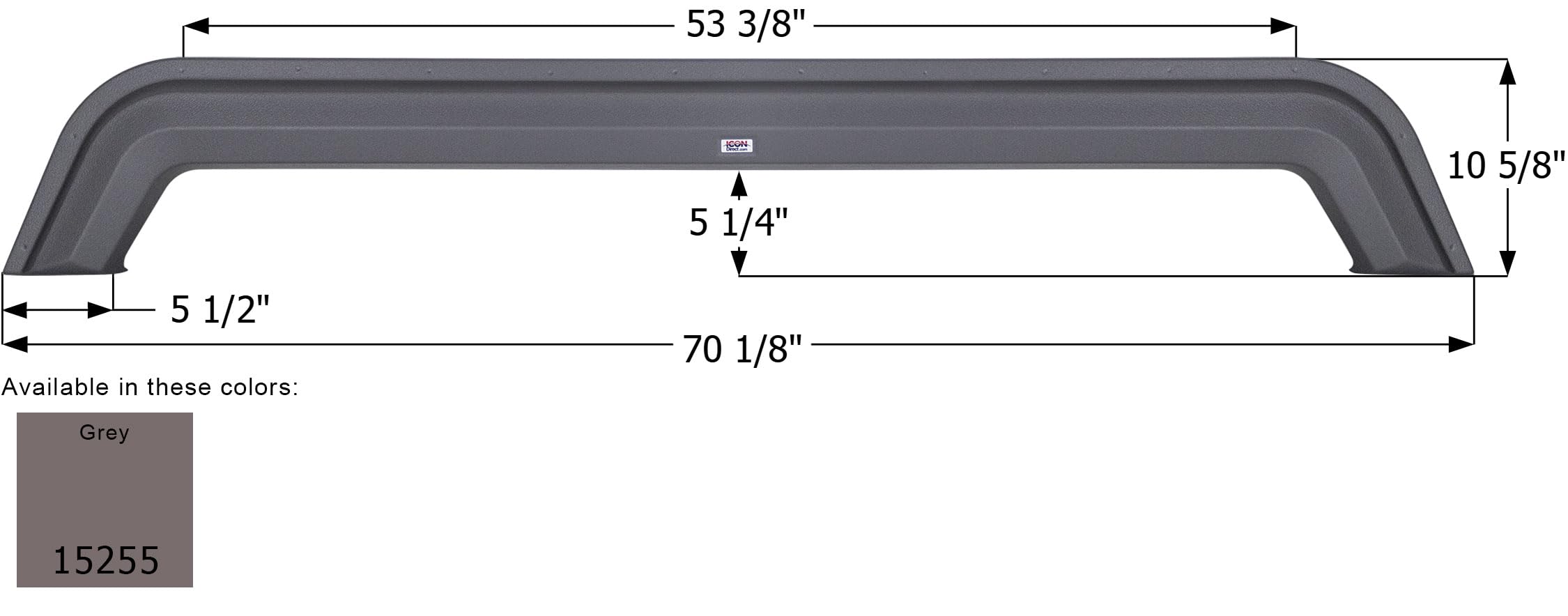 Gray Icon 15255 Tandem Axle Fender Skirt FS5255 for Forest River