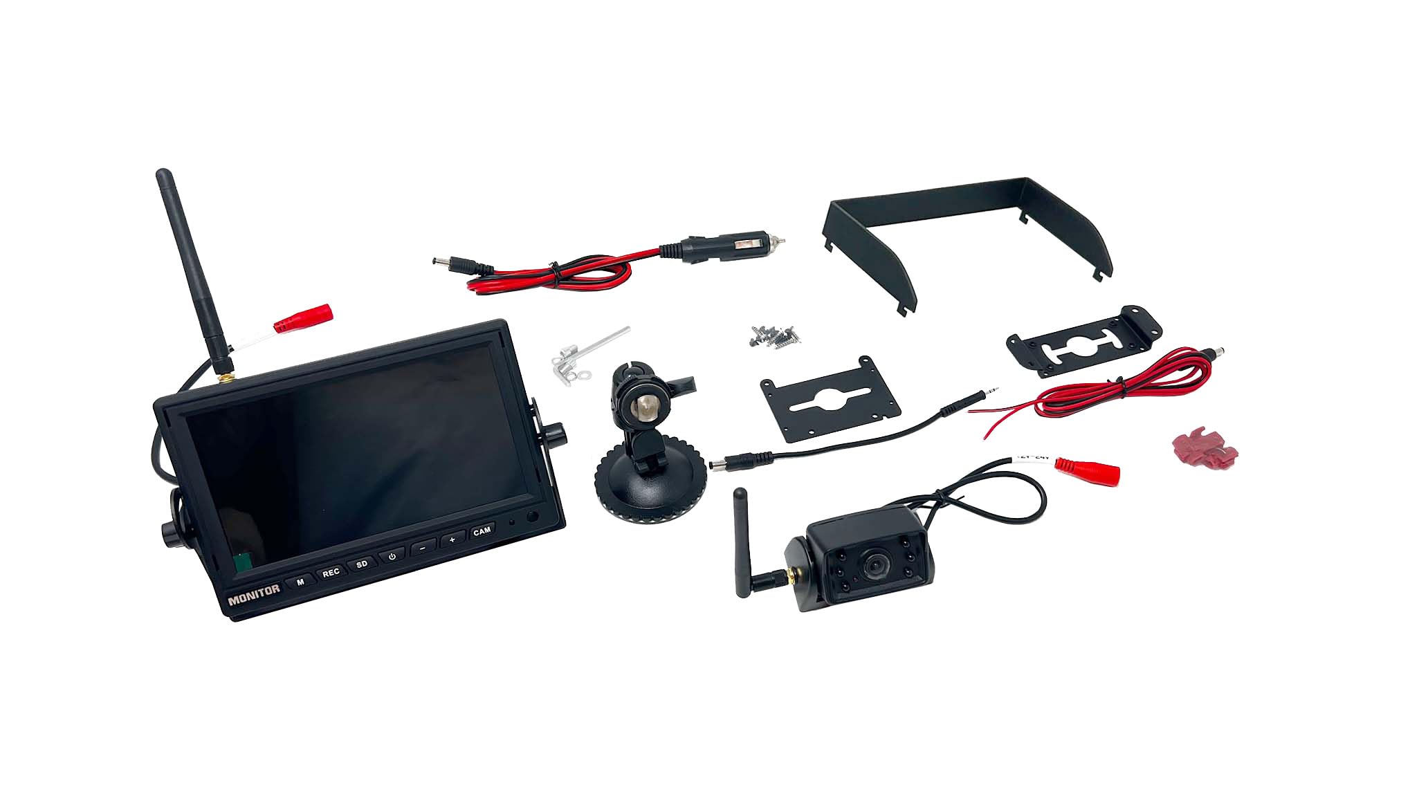 Wireless Observation IR Camera System Brandmotion with 7″ HD Monitor | Compatible with RAM 1500 (09-2018) and Heavy Duty (2010-Current) | ADHS-7810v2 | Edge to Edge Image Mirror | 12” x 8.5” x 3.5”