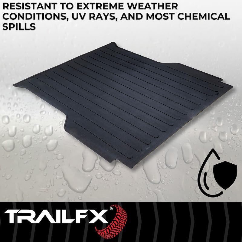 TrailFX Bed Liner Fits 2022-2026 Ford Maverick Black Textured Pebble Rubber Surface No Raised Edges Heavy-Duty Durable Rubber Material Drop in Mat