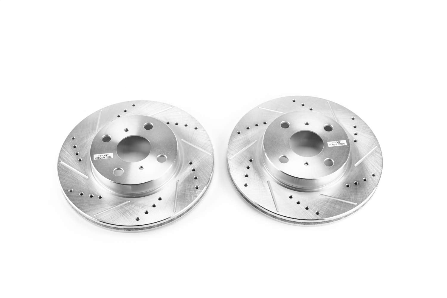 Power Stop Drilled and Slotted JBR1541XPR Front Brake Rotor Pair For Scion iQ 2012-2015 [Model Specific]