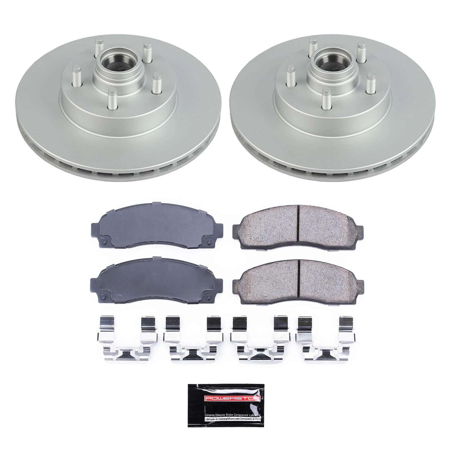 Power Stop Z17 CRK7004 Front Coated Rotor Kit-Coated Brake Rotors & Ceramic Brake Pads For Ford Ranger 2010-2011 [Model Specific]
