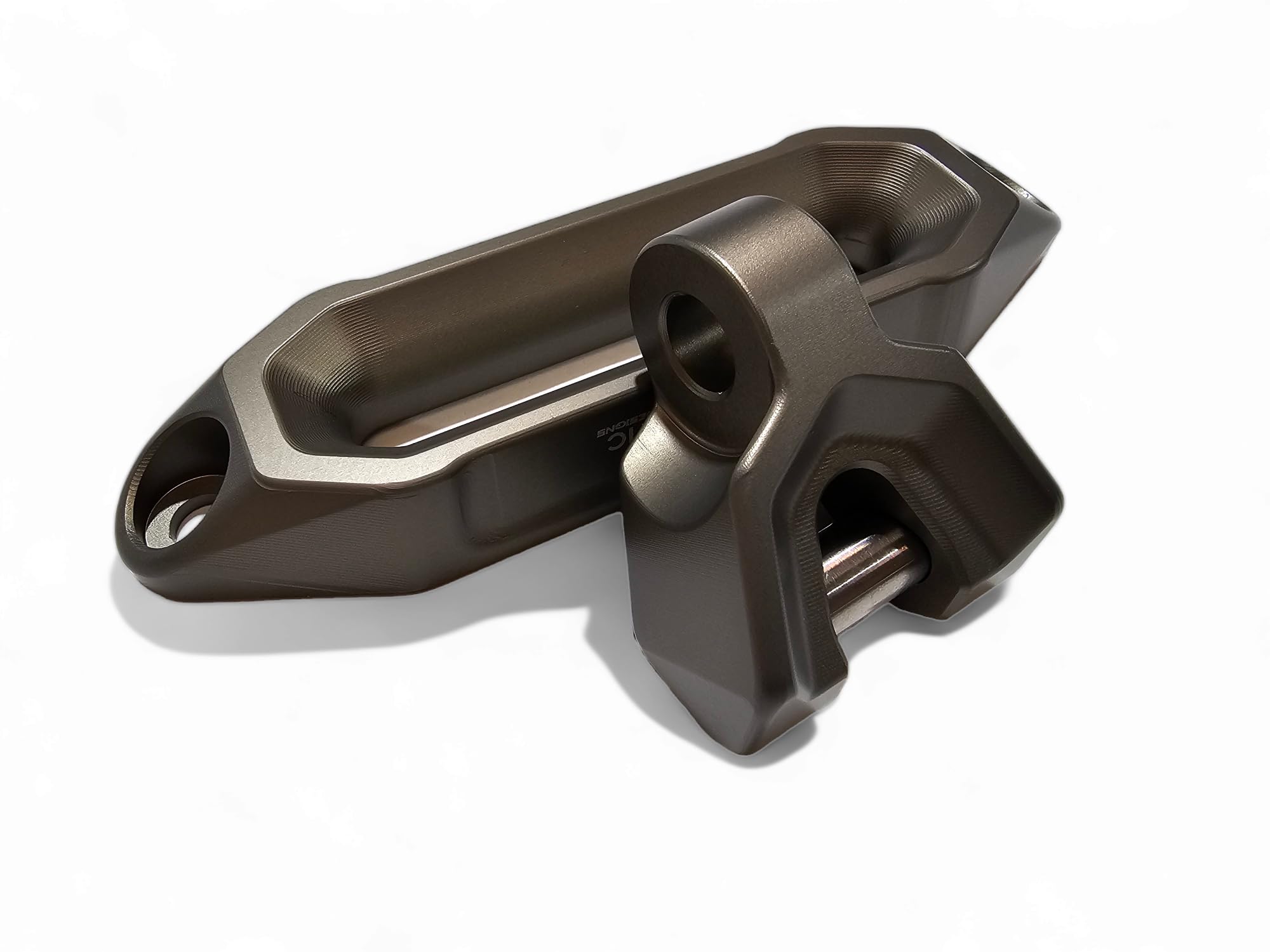 Winch Fairlead and Hook UTV – 6” Standard Mount, 6061 Billet Aluminum, Anodized Gun Metal, Heavy Duty Synthetic Rope Fairlead for Off-Road Recovery