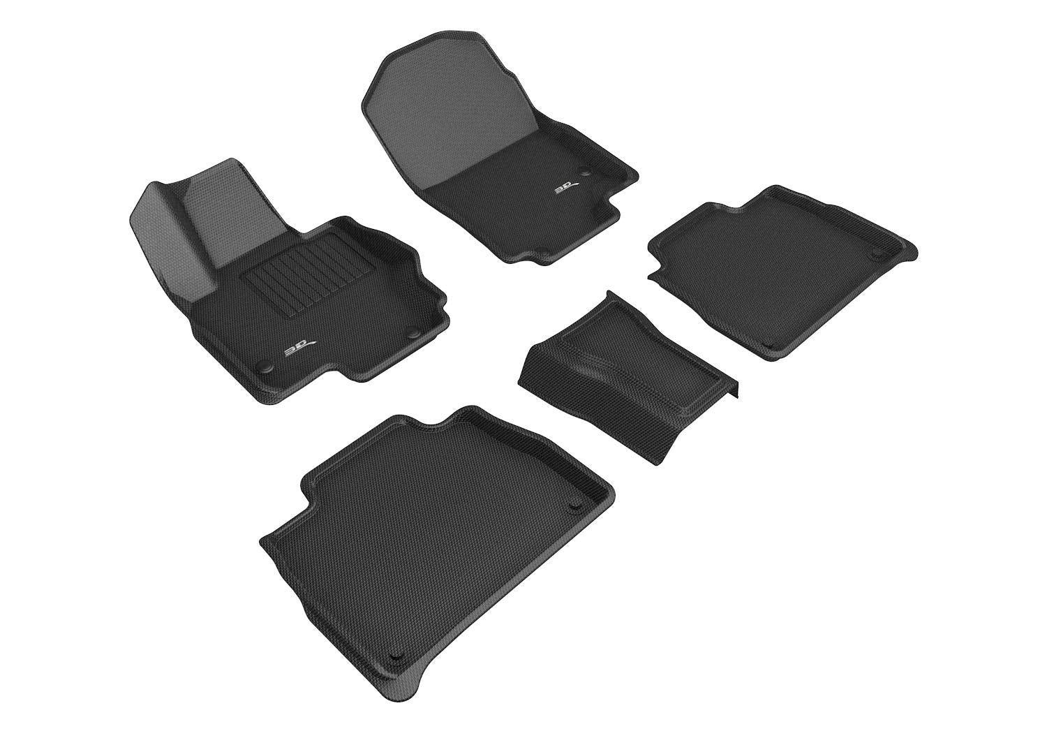 Custom Fit 3D MAXpider Kagu Floor Mat (Black) Compatible with Mercedes GLE-Class 5-Seat SUV (W167) 2020-2026/AMG GLE 53/63 (W167) 2021-2026 - Full Set