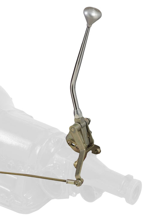 Tailmount Lokar ATS6400CTMMP Shifter Kit with 12" Single Bend Lever and Polished Mushroom Knob for GM 400