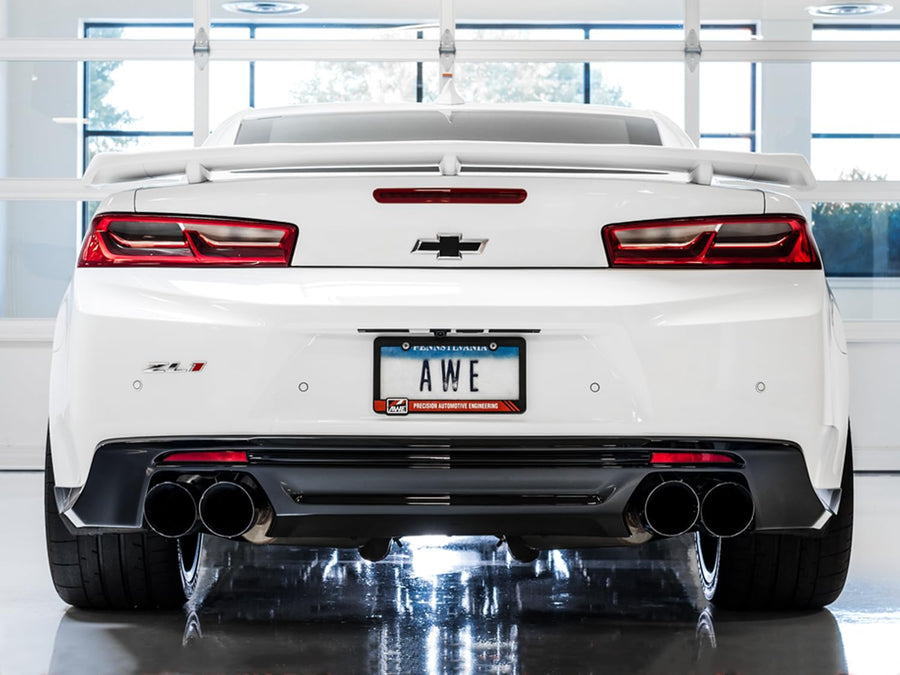 16-19 Chevy Camaro SS AWE Tuning Non-Res Cat-Back Exhaust -Touring Edition (Quad Chrome Silver Tips) - 3020-42068